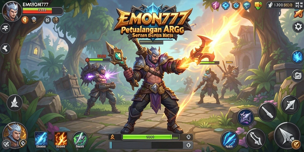 Screenshot menampilkan aksi pertarungan seru di EMON777.
