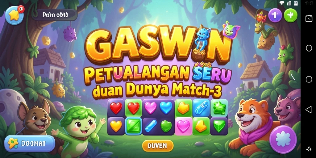 Tampilan gameplay GASWIN yang seru ketika mencocokkan objek.