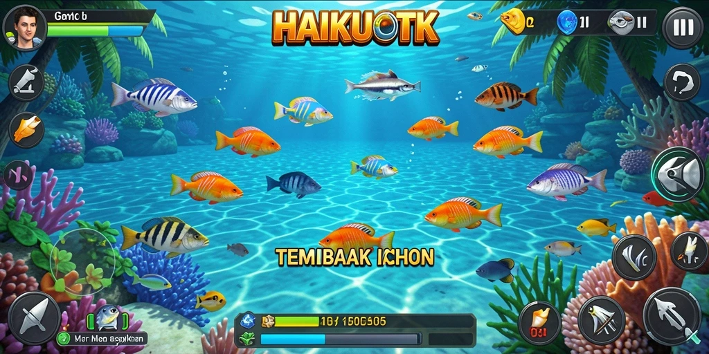 Tampilan gameplay HAIKUOTK yang memukau dan penuh aksi Tembak Ikan.