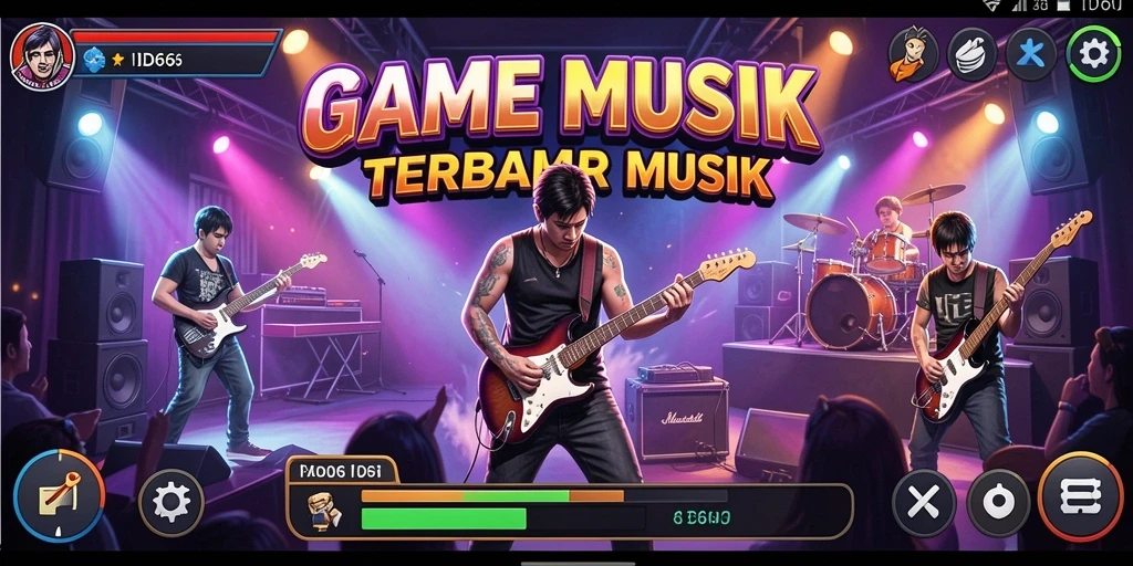 Tampilan gameplay seru di aplikasi musik ID66.