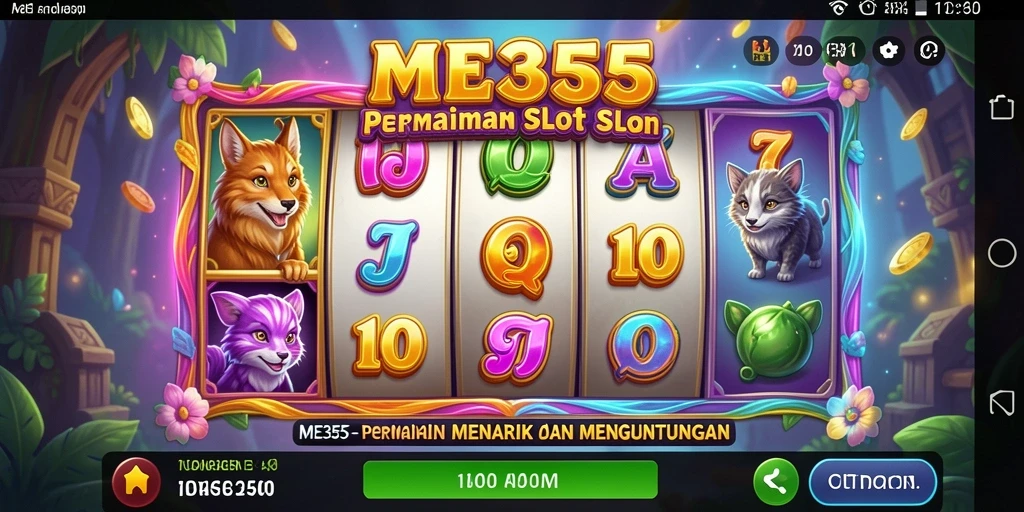 Tampilan gameplay ME355 yang menakjubkan di mesin slot.