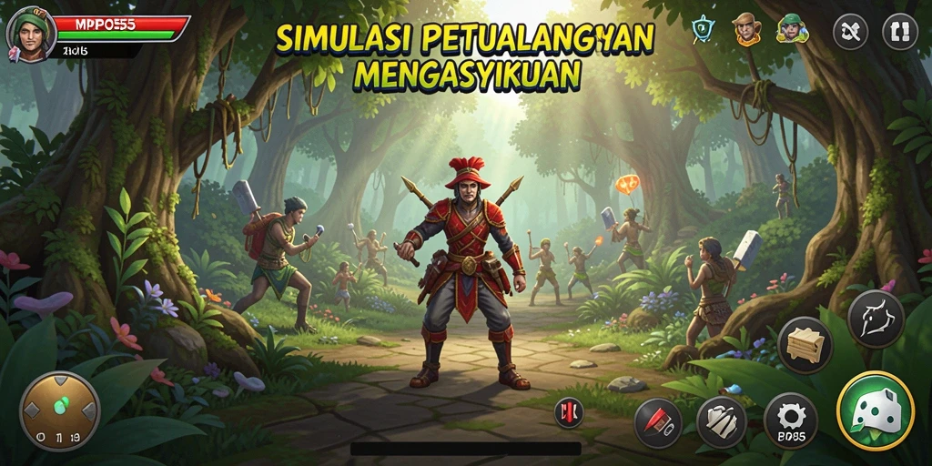 Tampilan gameplay mendebarkan di MPO555 dengan karakter yang beragam.