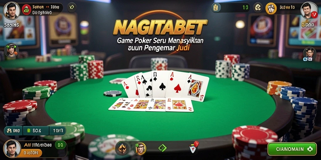 Tampilan menawan NAGITABET dengan gameplay poker yang dinamis.