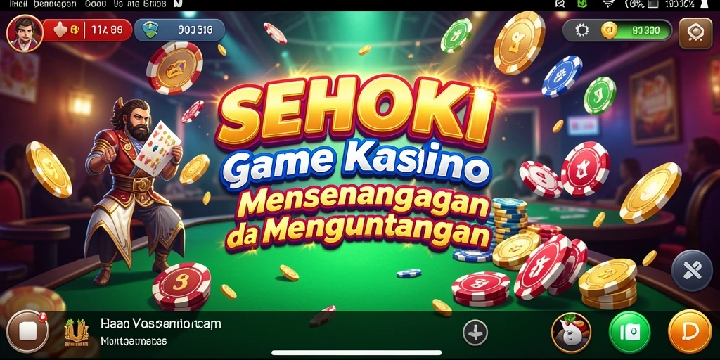 Screenshot SEHOKI menampilkan suasana kasino yang mengesankan dan gameplay yang seru.