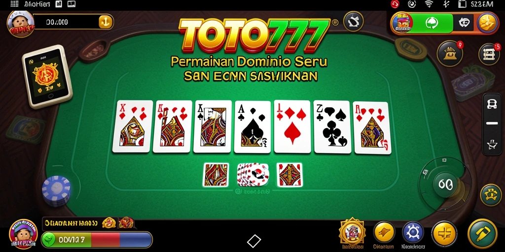 Screenshot TOTO777 menunjukkan gameplay Domino yang seru dan menyenangkan.