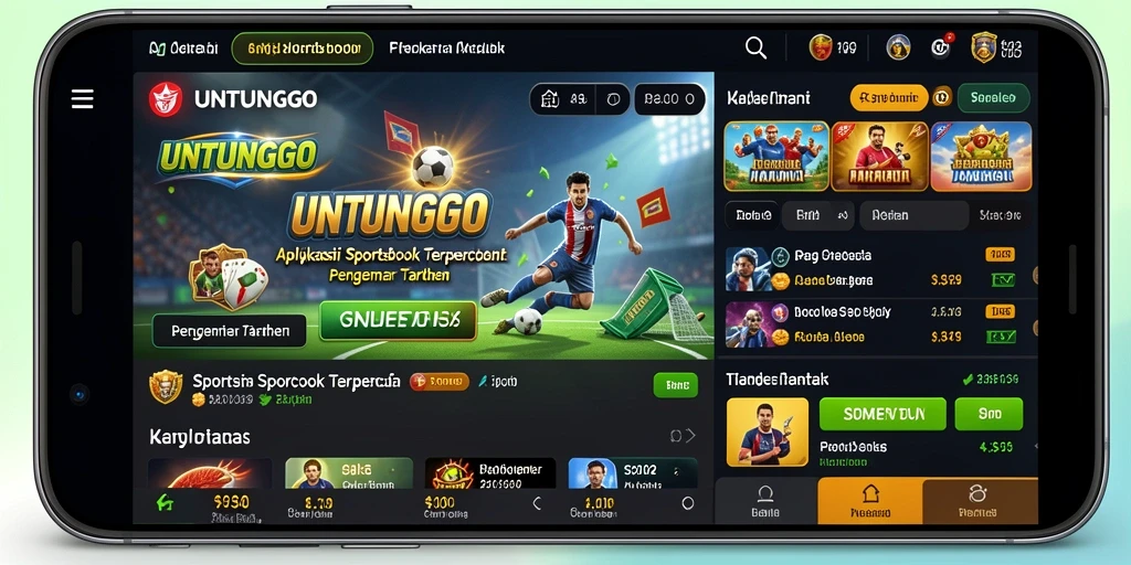 Screenshot UNTUNGGO menampilkan fitur taruhan olahraga yang menarik dan intuitif.