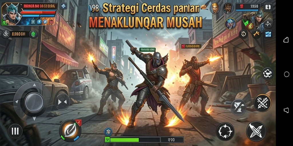 Tampilan gameplay V98 yang penuh taktik dan strategi.