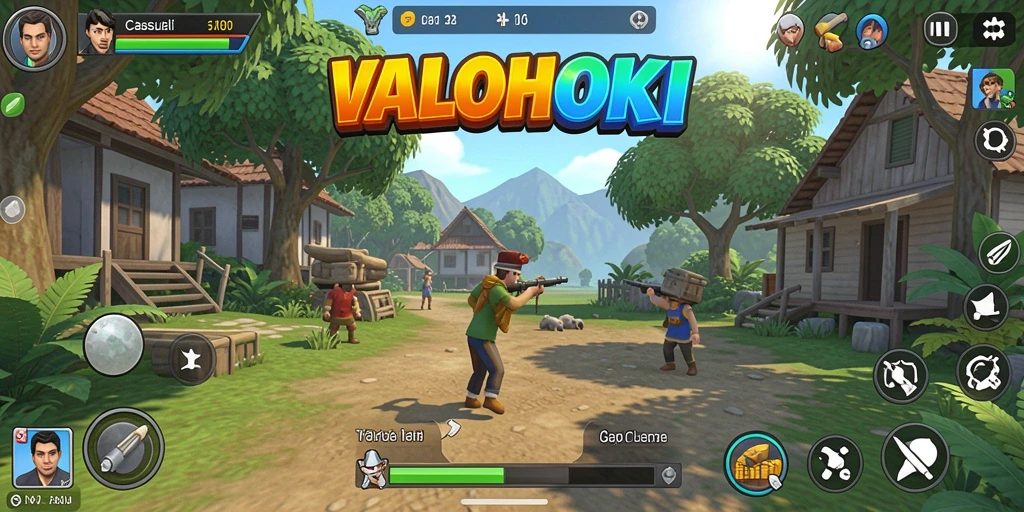 Tampilan gameplay VALOHOKI yang mengasyikkan dan penuh warna.